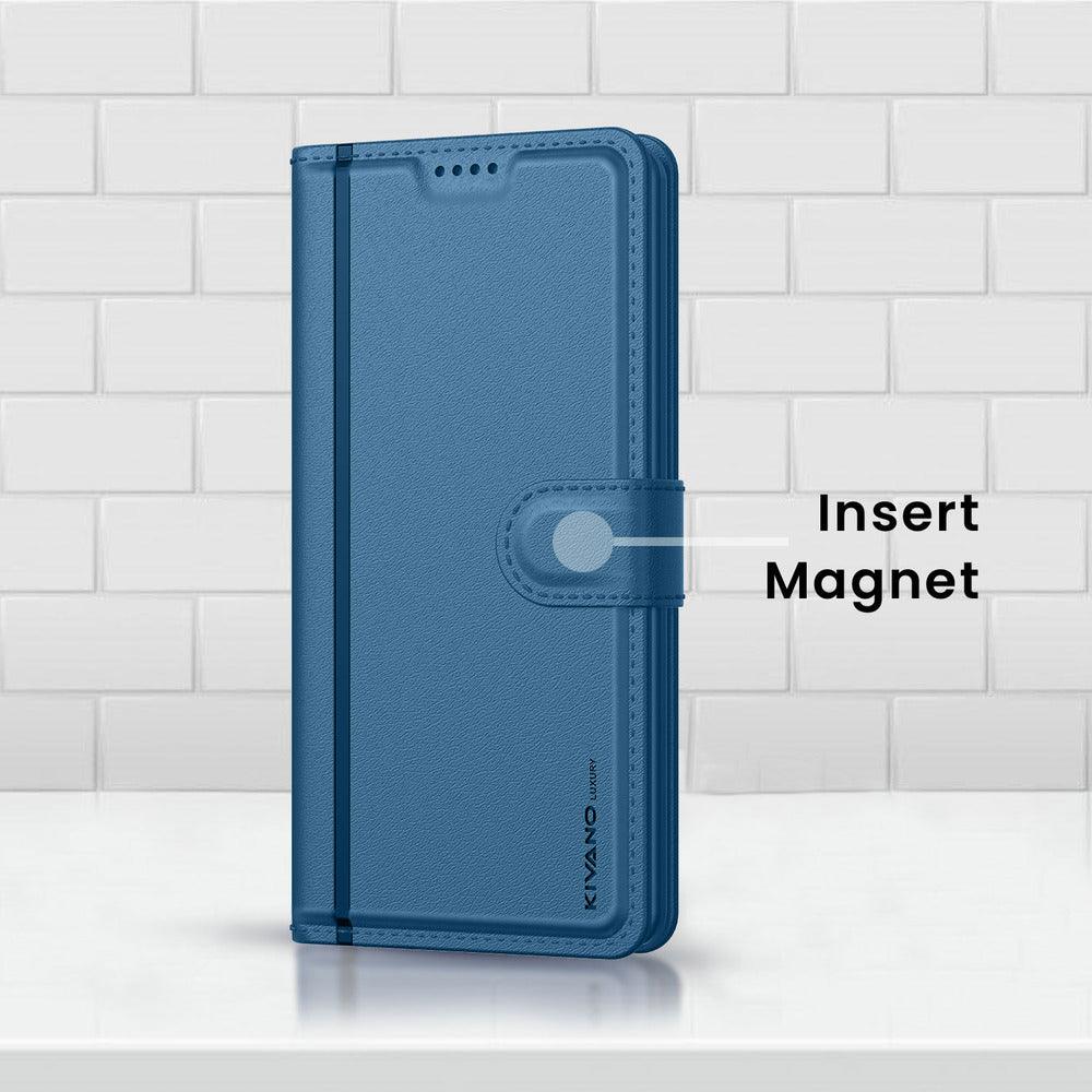 REALME 12 PLUS 5G Leather Flip Cover & Mobile Card Holder - Kivano Luxe - Aibex